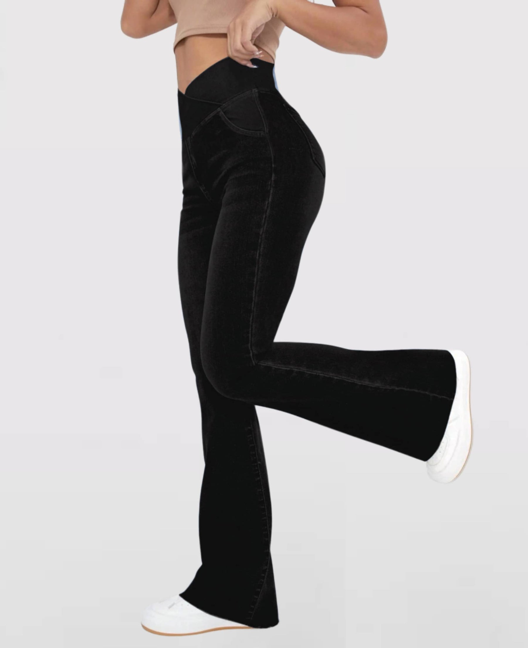 Calça Jeans de Cintura Alta Cruzada (Pague 1 leve 2)